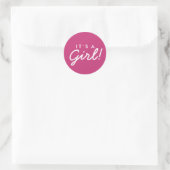 C'est un Autocollant Baby shower fille - rose et b (Sac)