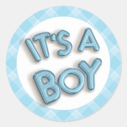 C'est un Autocollant Baby shower Garçon - Rouge Bl