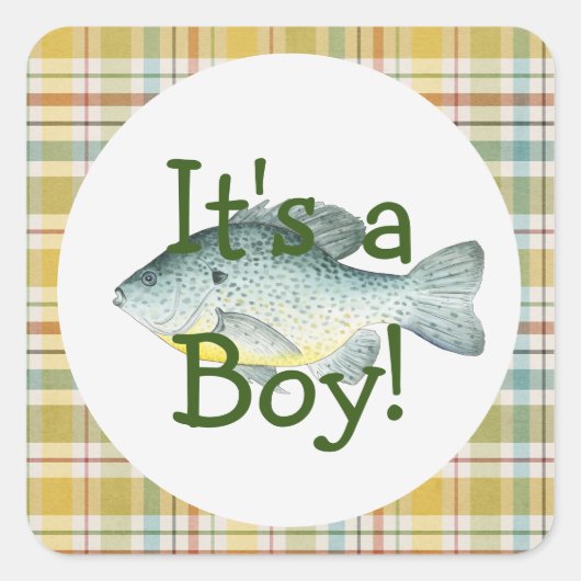 C'est un Autocollant de Baby shower de pêche pour (Devant)