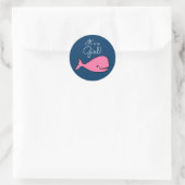 C'est un Autocollant de baleine rose fille (Sac)