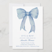 C'est un Baby shower Boy Blue Bow Invitation (Devant)