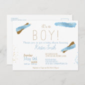 C'est un Baby shower garçon Invitation (Devant / Derrière)
