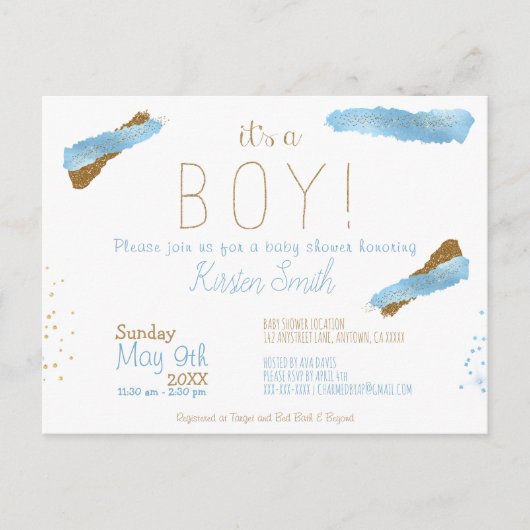 C'est un Baby shower garçon Invitation (Devant)