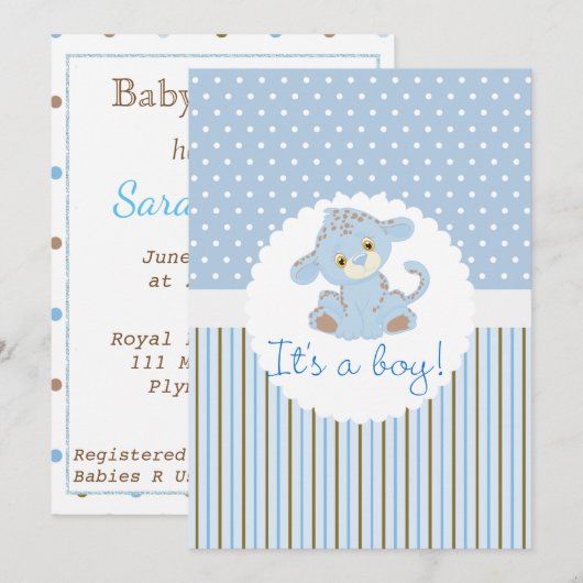 C'est un Baby shower garçon Invitation (Devant / Derrière)