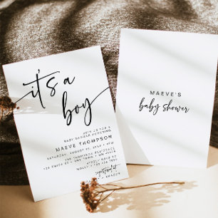 C'est un Baby shower garçon Invitation minimal mod