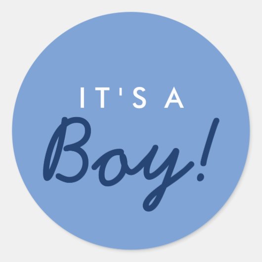 C'est un Baby shower garçon Sticker - Marine Bleu  (Devant)