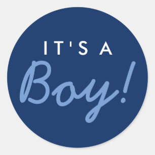 C'est un Baby shower garçon Sticker - Marine Bleu 