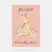 C'est un baby shower rose girafe fleuri (Recto)
