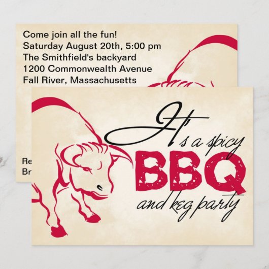 C'est un barbecue épicé et une invitation à la fêt (Devant / Derrière)