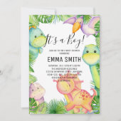 C'est un Boy Dinosaur Baby shower Party Invitation (Devant)