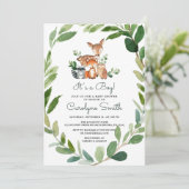 C'est un Boy Woodland Baby shower Invitation (Debout devant)