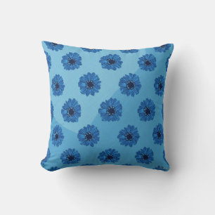 C'est un coussin coussin pour motif de fleurs bleu