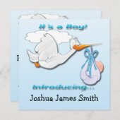 C'est un Faire-part de naissance de cigogne (Devant / Derrière)