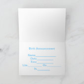 C'est un Faire-part de naissance de garçon (Intérieur)