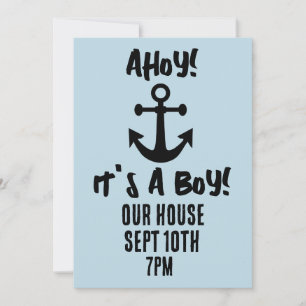 C'EST UN GARÇON ! AHOY ! INVITATION DE BABY SHOWER