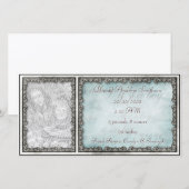 "C'est un garçon" Baby Blue Rustic Carte photo per (Devant / Derrière)