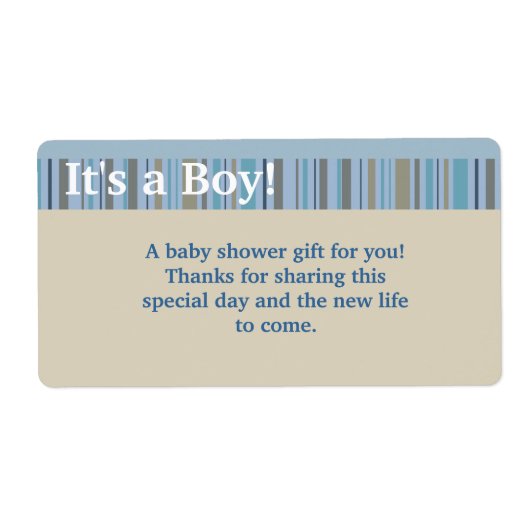 C'est un garçon, Baby shower Favor Étiquettes (Devant)