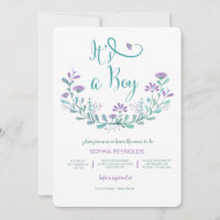 C'est un garçon Baby shower Floral Invitation