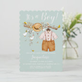 C'est un garçon Baby shower Floral Invitation (Debout devant)