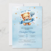 C'est un garçon baby shower invitation ourson (Devant)