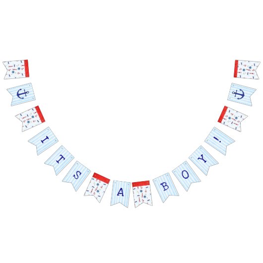C'est un garçon, Bannière Baby shower Nautique (Tout)