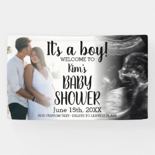 C'est un garçon Bannière de Baby shower moderne