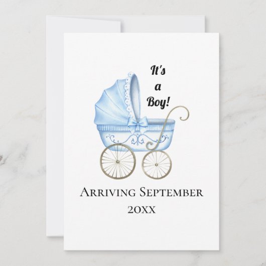 C'est un garçon ! Bébé bleu Faire-part de grossess (Devant)