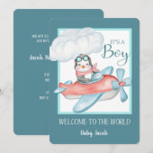 C'est un garçon - Bienvenue au Faire-part Mondial (Devant / Derrière)