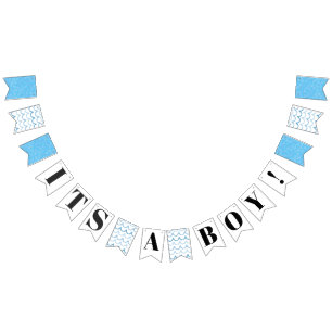 C'est un garçon ! Bleu Baby shower noir drapeaux d