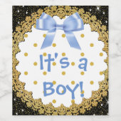 C'est un garçon bleu et or" Étiquettes de bouteill (Étiquettes simples)