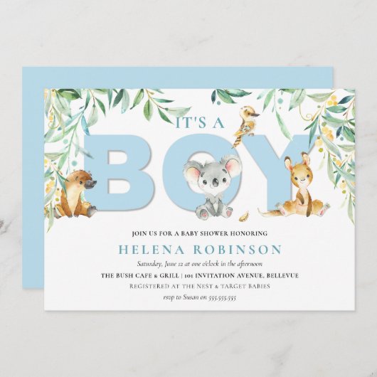 C'est un garçon Bush bébé Baby Shower Invitations (Devant / Derrière)