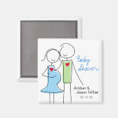 C'est un garçon, Coed Baby shower Magnet Favors (Recto/Verso)