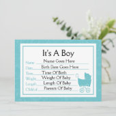 C'est un garçon Faire-part de naissance (Debout devant)