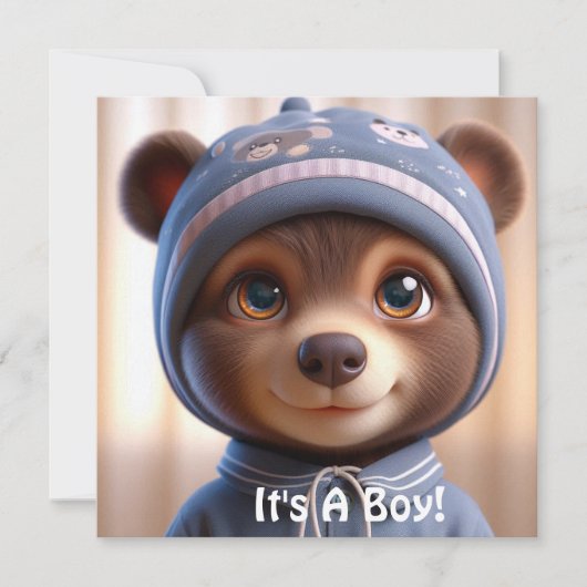 C'est un garçon ! Faire-part simple (Devant)