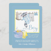 C'est un garçon - Fier grand-parents Faire-part Cl (Devant / Derrière)