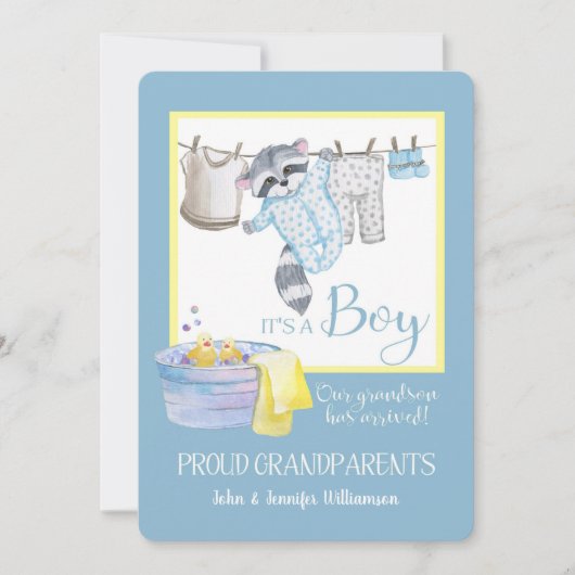 C'est un garçon - Fier grand-parents Faire-part Cl (Devant)