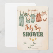 C'est un garçon ! Invitation à la baby shower pour (Devant / Derrière)