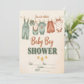 C'est un garçon ! Invitation à la baby shower pour (Debout devant)