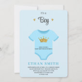 C'est un garçon Invitation avec body bleu Nouveau- (Devant)