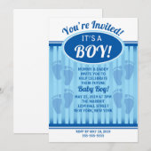 C'est un garçon ! Invitation baby shower (Devant / Derrière)