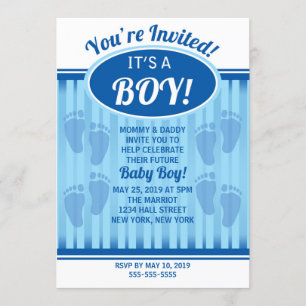 C'est un garçon ! Invitation baby shower