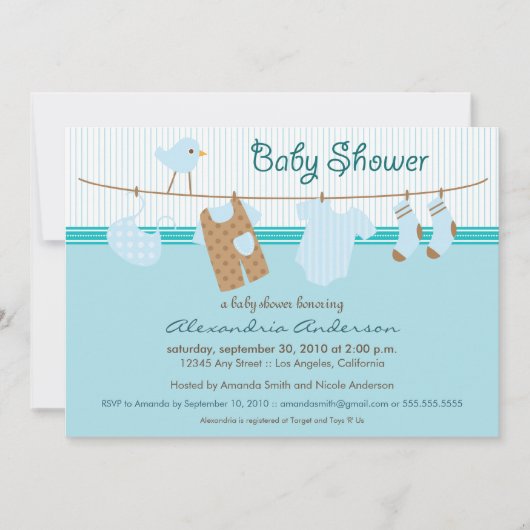 C'est un garçon ! Invitation Baby shower de la lig (Devant)