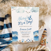 C'est un garçon | Invitation Baby shower nautique
