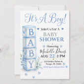 C'est un garçon | Invitation de baby shower avec d (Devant)