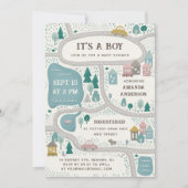 C'est un garçon. Joli baby shower de carte de la v (Devant)