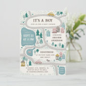 C'est un garçon. Joli baby shower de carte de la v (Debout devant)