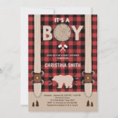 C'est un garçon Lumberjack Baby shower invitation (Devant)