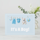 C'est un garçon ! Nouveau bébé - Carte photo perso (Debout devant)