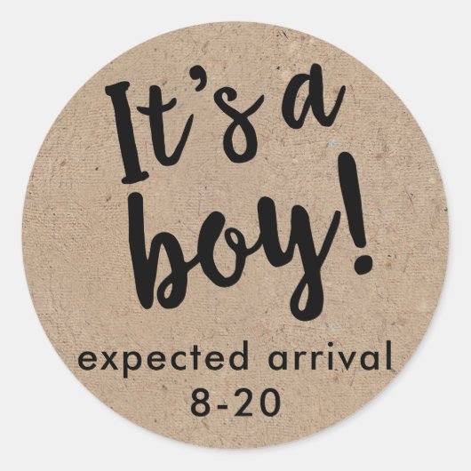 C'est un garçon Reveal Genre Kraft Style Sticker (Devant)