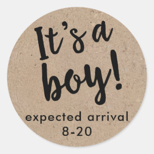 C'est un garçon Reveal Genre Kraft Style Sticker